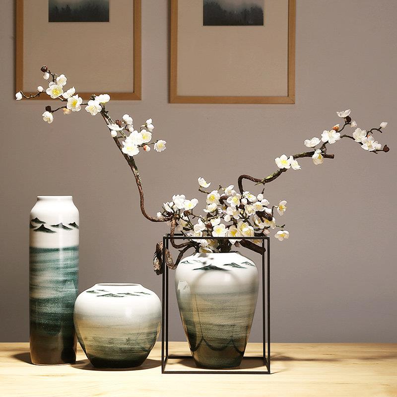 景德镇陶瓷器插花花瓶新中式客厅电视柜工艺品花瓶家居装饰品摆件