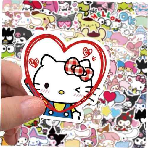 50/100pcs Mixed Cartoon Sanrio Stickers Cute Hello Kitty Cin