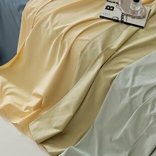 纯棉磨毛床单全约棉纯色约高支高透ELLE密气吸简汗秋冬简加厚纯棉