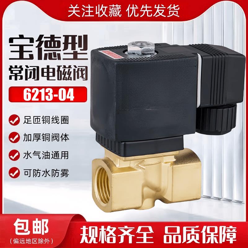宝德型常闭电磁阀水阀气阀油阀6213-04开关阀控制阀 AC220V DC24V图片