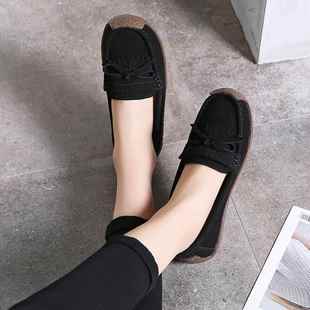 新韩式 2052年春季 时尚 鞋 时 高档皮真豆豆鞋 百搭尚 母亲