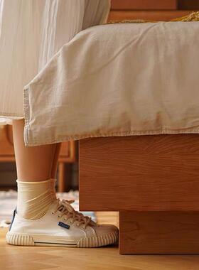 北美1C-131.8米双人储物床米樱桃木悬收浮纳床箱1.5/1.2全实木体