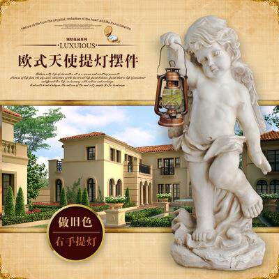 玻璃钢雕塑简约欧式风格白天使摆件跨境工艺品客厅别墅装饰品