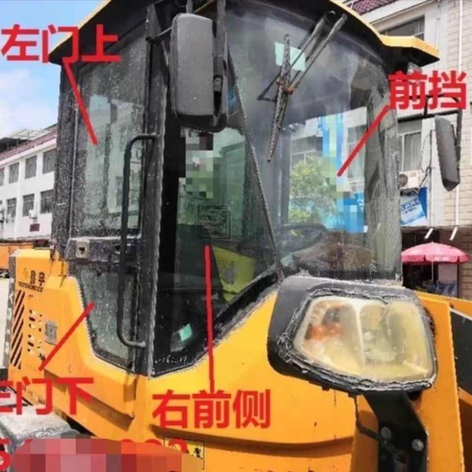 鲁宇938 928 936装载机轮胎前档风玻璃车左右门上下后档钢化玻璃