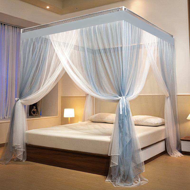 落地蚊帐家用2026新款高级卧室1米5床的支架杆加粗加厚纹账免安装