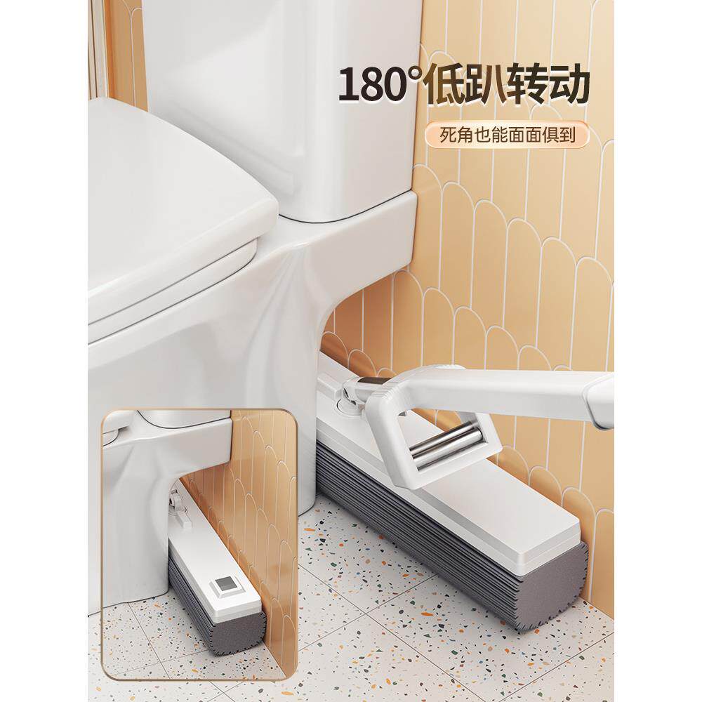 KB1海绵拖把吸水家809用一拖轮净胶Q棉2026新手款免洗拖布滚式卫