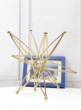 样板间办公室书房家居软装饰品 创意现代简约电镀金属星星桌面摆