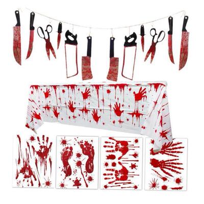 Halloween decorations pull flags blood knife skewers万圣装饰