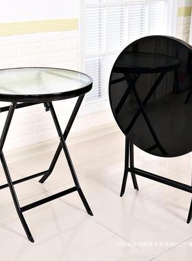 折桌餐家用吃饭小桌子桌出租房48786宿舍茶几桌圆便携简易钢叠化