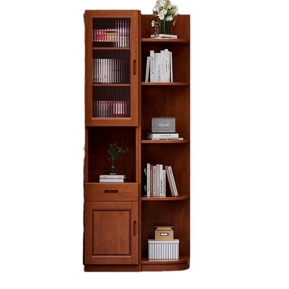 实木三角柜墙角柜带边柜客厅储物收纳柜转角书柜一体靠墙置物酒柜