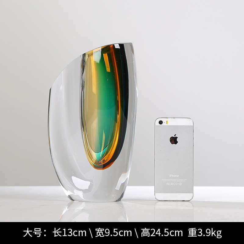 花瓶轻玄关客厅摆件现代水培插花彩色餐厅奢器酒店花可琉璃装饰品