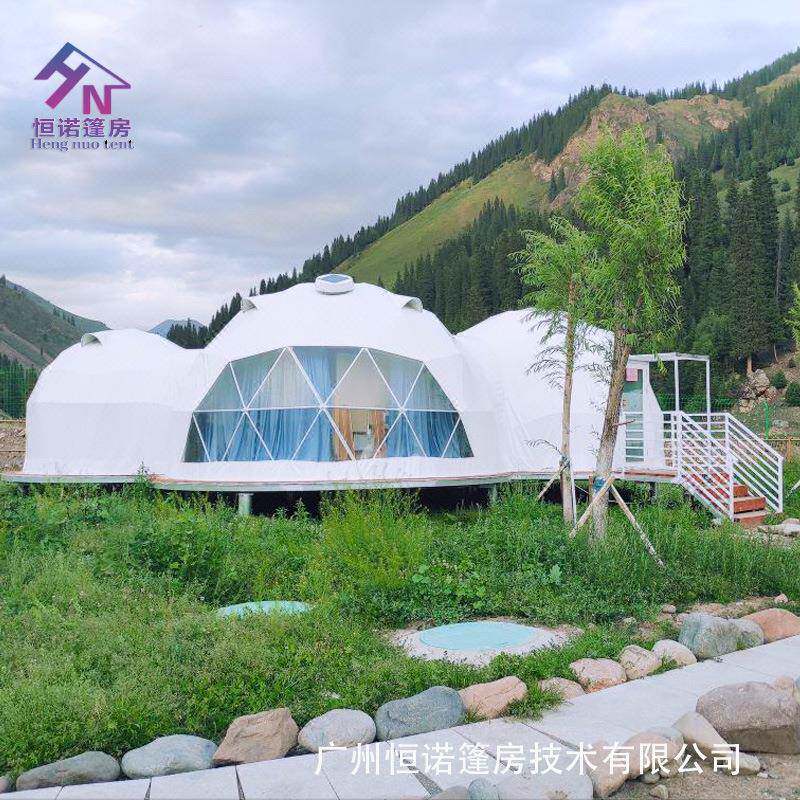 广州帐篷厂家供应户外豪华特色星空帐篷球形篷房连体球形泡泡屋