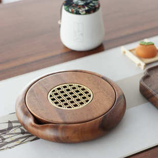 家用实木茶盘储水式 胡桃木新中式 小型干泡台干泡盘高端功夫茶具