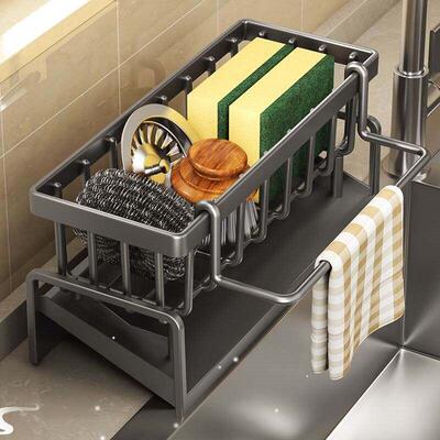 Kitchen sink sponge drainage storage rack organizer