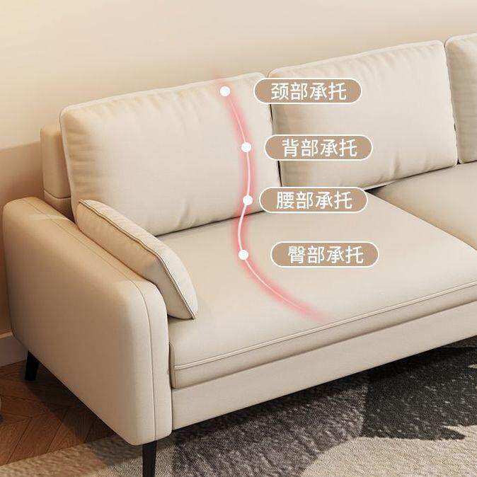 商务客厅出租房小户型服装店办公室科技布沙发双人皮艺小沙发公寓