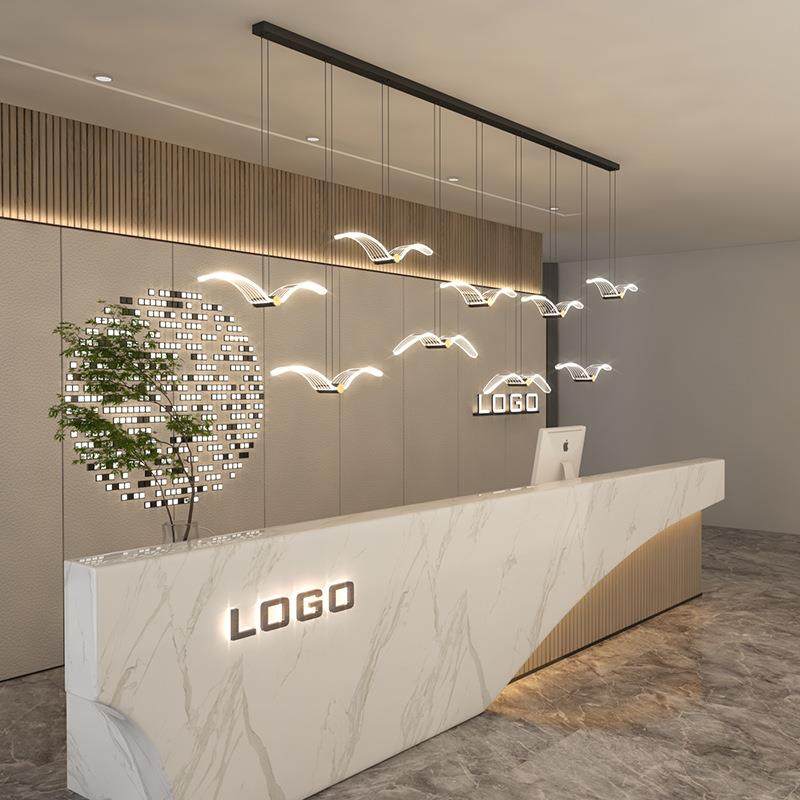 LED现代简约前台吊灯长条海鸥家用餐厅灯办公室吧台创意个性吊灯,家装灯饰光源,智能吊灯,淘宝优惠券,粉丝福利购,淘宝优惠卷