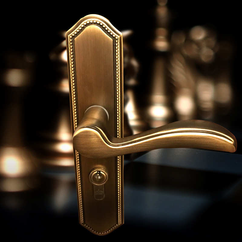 【弗尔尼】全铜锁芯室内卧室房门锁简约卫生间门把手欧式木门锁具