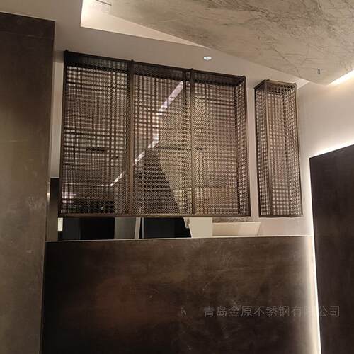 现代简约不锈钢简易装饰屏屏意式极简青铜PH913岛青古网风格风隔