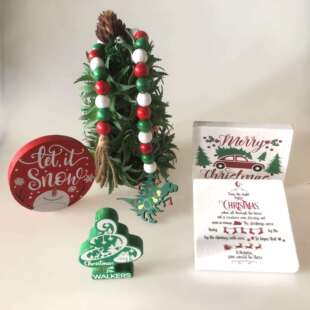 新款圣诞节分装盘分层托盘装饰居家派对桌面摆件装饰五件套