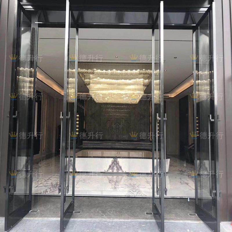 酒店入户地弹簧推拉不锈钢玻璃门碧桂园恒大新中式售楼部大门