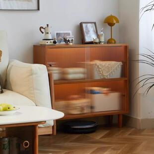 茶水柜置物柜靠墙一体家用客厅柜子储物柜沙发边柜带腿立柜餐边柜