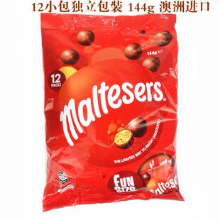 进口麦丽素澳洲零食Maltesers经典原味巧克力144g12小包独立包装