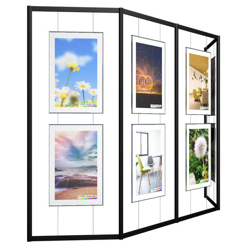 照片立地挂画书画展架折叠展板校园展示架屏风画廊美术式广告隔断