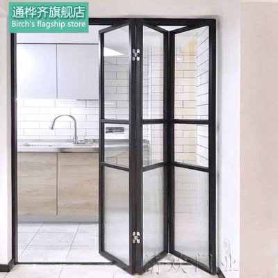 通桦齐铝合金折叠门阳台厨房无下轨道钢化玻璃伸缩隐形门家用卫生