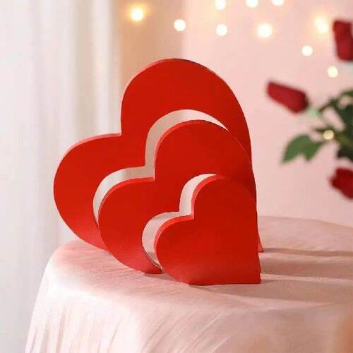 Wooden Love Sign Red Heart Table Decoration Love Heart