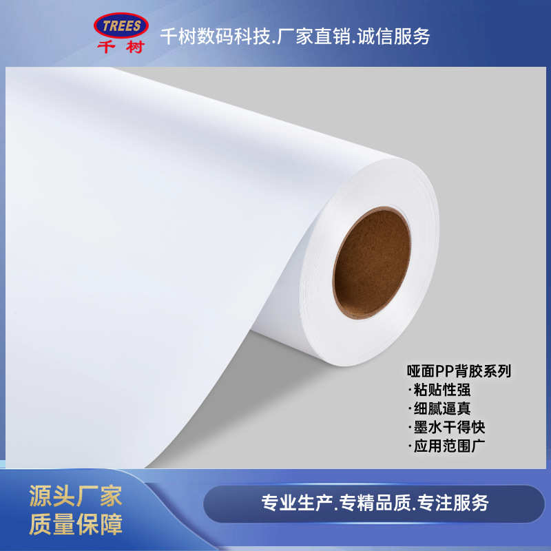 170G哑面PP背胶 水性户内PP纸 打印画面细腻逼真 粘性强 规格全