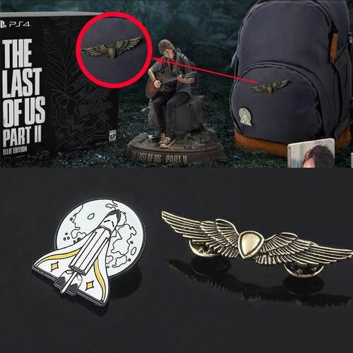 The Last Of Us Part 2 Ellie Backpack Pins Brooch Shield Wing