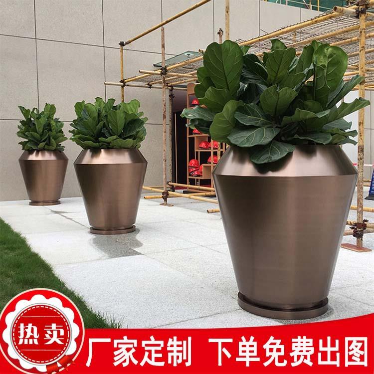 厂家简约户外组合不锈钢花池圆形大型创意花箱花槽树池种植箱