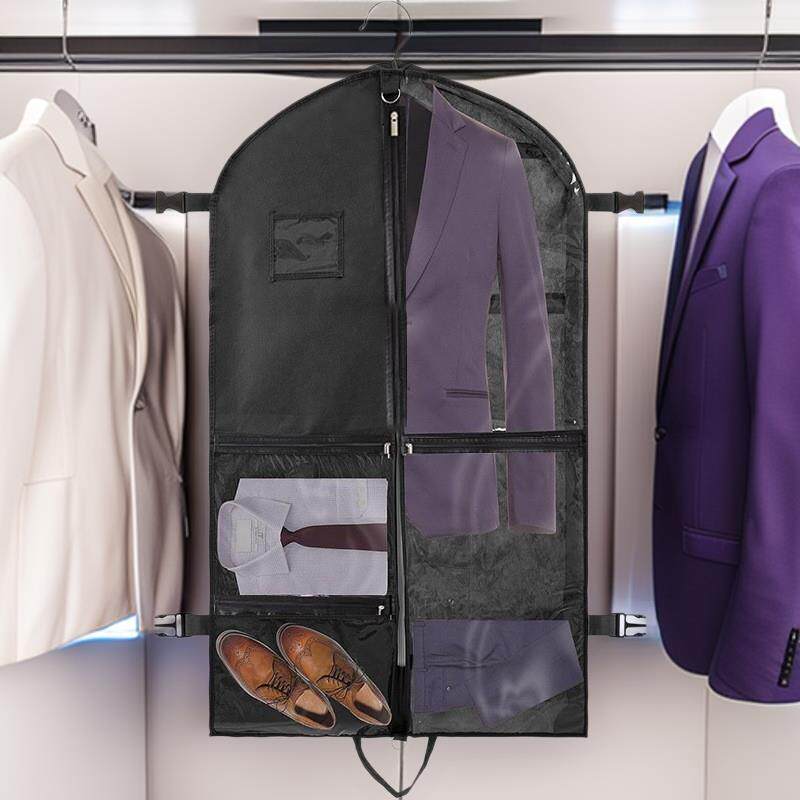 跨境黑色西服罩无纺布衣服收纳防尘袋子家用衣柜衣物防尘罩保护套
