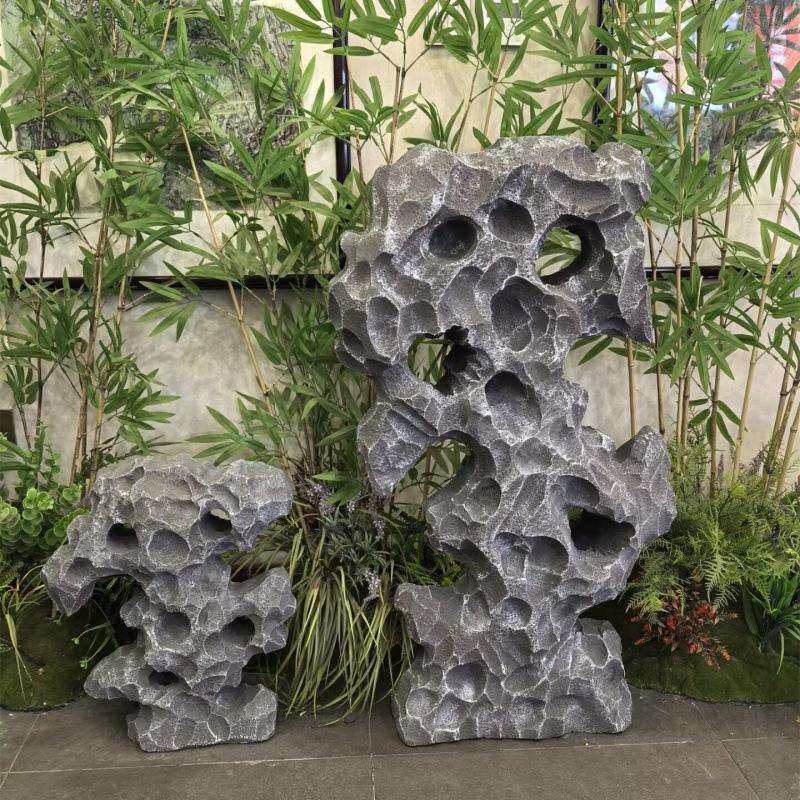 组泡沫假山橱窗装饰婚礼造景合美陈石影具01太视湖石古风道表演