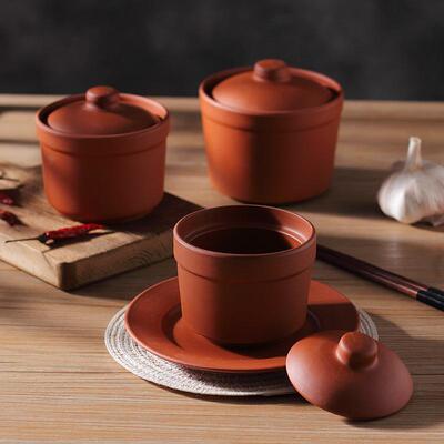 紫砂蒸碗陶瓷蒸饭钵浏阳钵仔糕碗土碗土陶饭店蒸米饭碗蒸菜馆专用