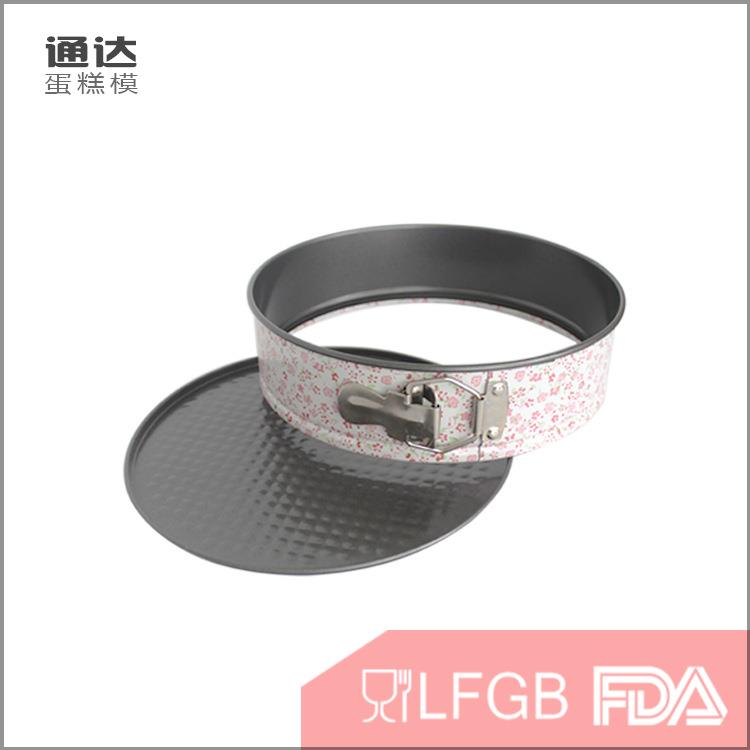 新款直销小碎花圆6件 不粘活底带扣蛋糕模具烘培用具