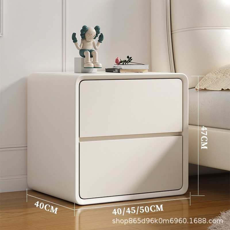 实木床头柜2025新款简约现代小型轻奢高级感奶油风卧室家用床边柜