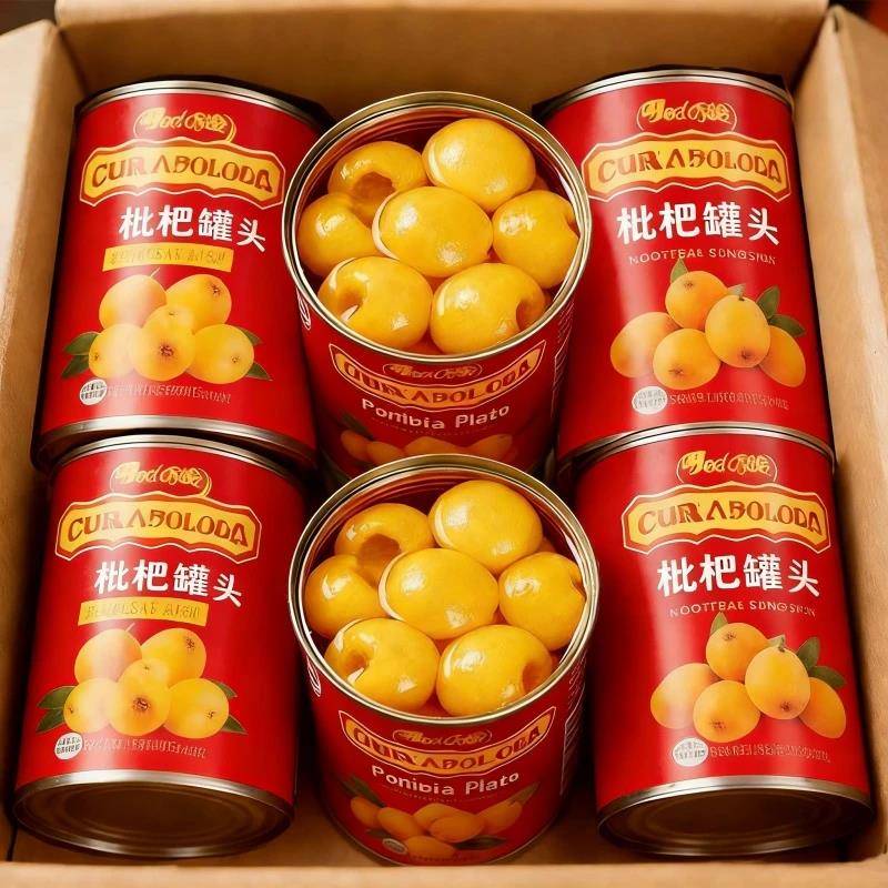 枇杷之乡】枇杷罐头新鲜水果罐头铁罐一整箱破损包赔即食新鲜枇杷