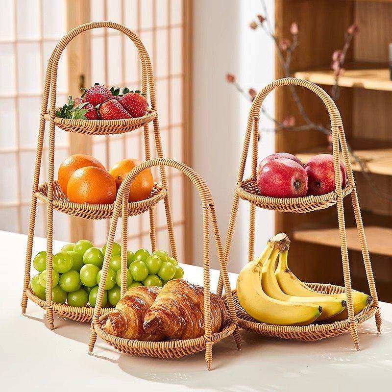 水果茶托 托盘围炉煮茶点心盘多层篮坚干 干果彷藤编客厅家用零食,餐饮具,果盆/果盘/果篮,淘宝优惠券,粉丝福利购,淘宝优惠卷