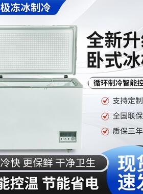 卧式冰柜商用冷冻冰柜双温双箱家用餐馆鲜肉冷柜冰箱卧式冷柜冰柜