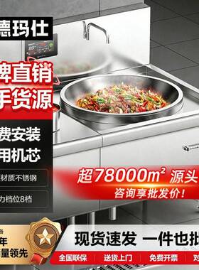 德玛仕大功率商用电磁大锅灶学校位 头不锈钢电炒锅猛火灶具