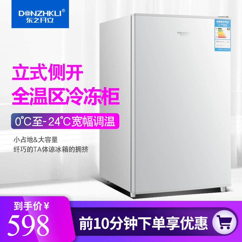 芙蕾米冰柜家用小型侧开门冷柜立式冷冻柜迷你雪糕柜单温商用母乳冰箱床笠拉车