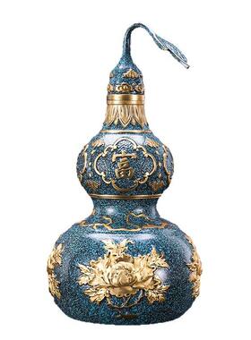 富贵吉祥黄铜葫芦摆件开盖真品空心家居玄关装饰品工艺品