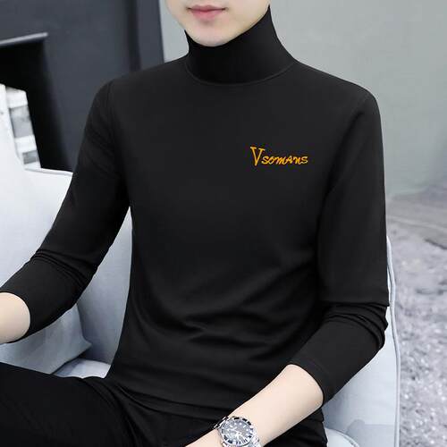 秋冬休闲高领男士春打底衫时尚流行舒适衣服韩版潮牌纯0919e