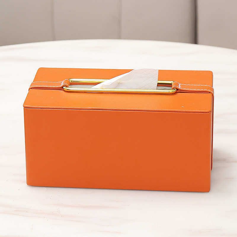 现代简约轻奢风橙色遥控收纳皮革纸巾盒茶几家用纸抽花艺托盘新品,家居饰品,装饰纸巾盒,淘宝优惠券,粉丝福利购,淘宝优惠卷