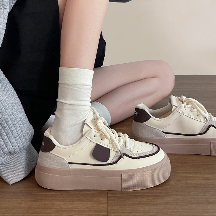 小个子爆款小白单鞋百搭老爹鞋