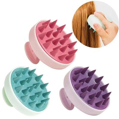 Silicone Shampoo Brush Head Scalp Massage Comb Hair Washing