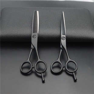 对称柄剪刀 A型剪刀 黑色烤漆看 烤漆玫瑰金色 440C美发剪 A字剪