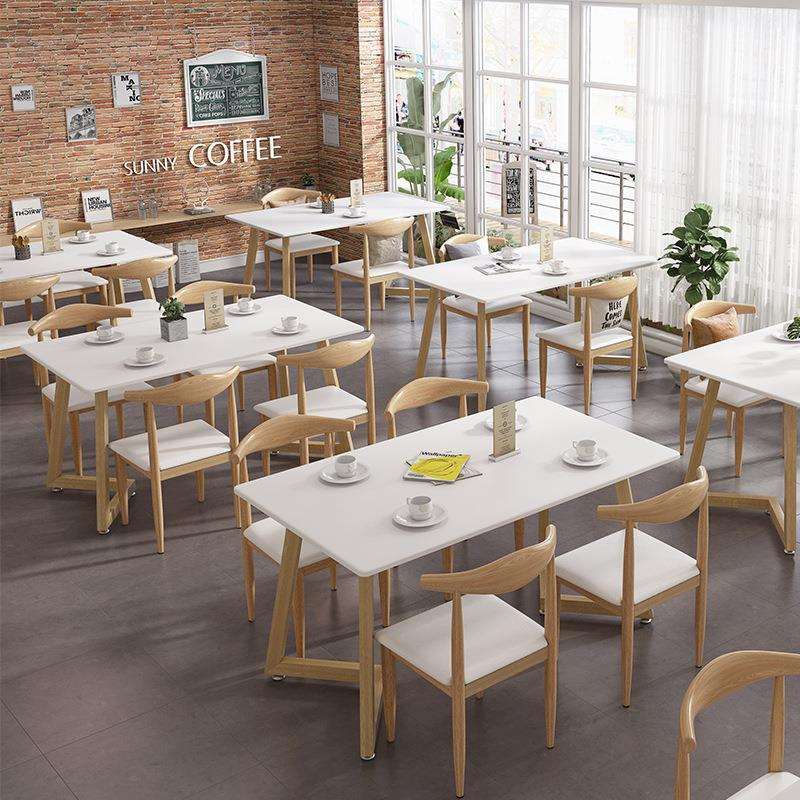 小吃店餐桌椅面馆早餐甜品奶茶店桌椅组合火锅快餐饮饭店桌椅组合