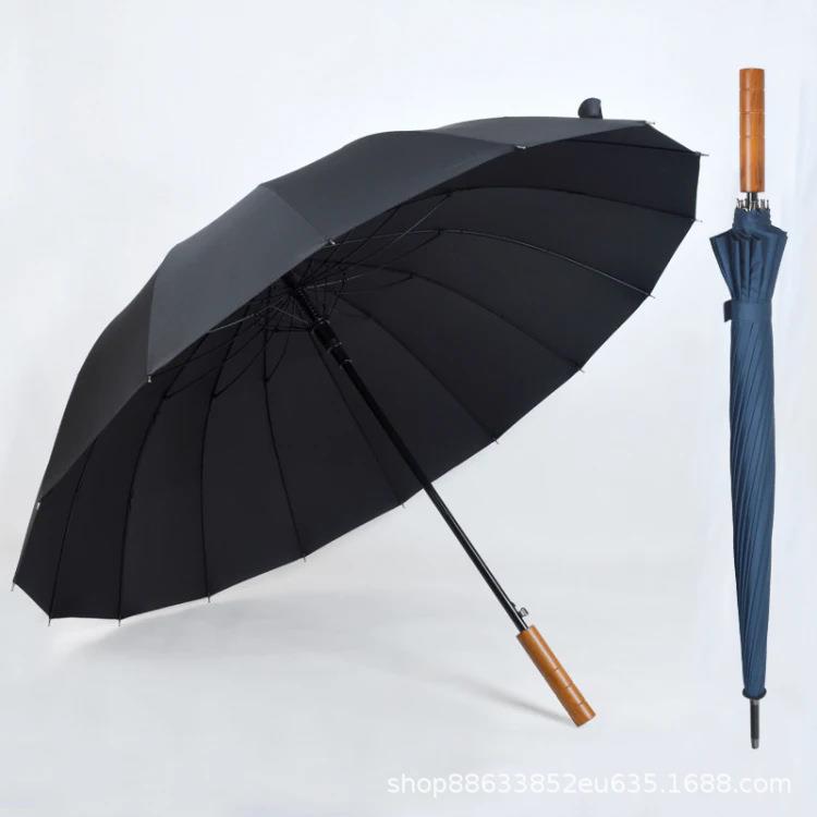 多色可选16骨直柄伞双人加宽雨伞一键自动打开伞具纤维加固抗风伞